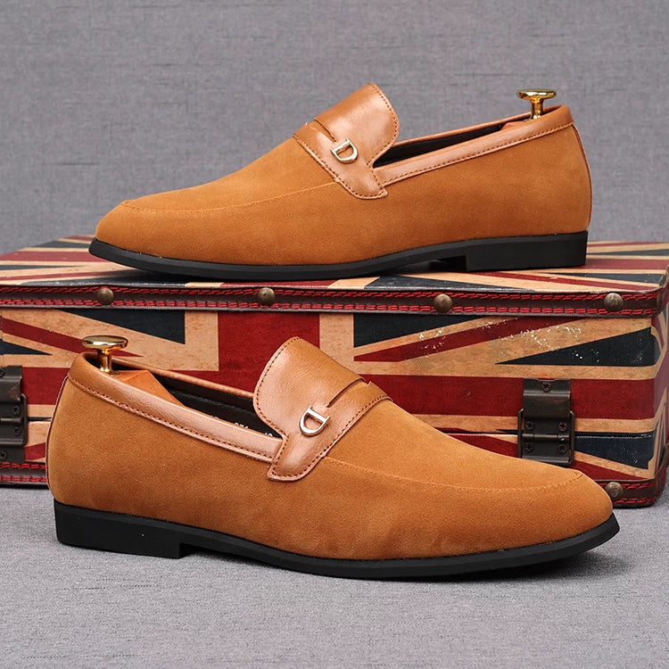 Men's Suede Loafers, Height Increasing, Pointed Toe