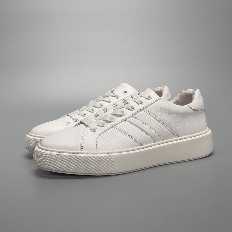 European station guangzhou handmade skate shoes men's new casual shoes chunky sole lightweight breathable versatile high-end white sneakers men's footwear