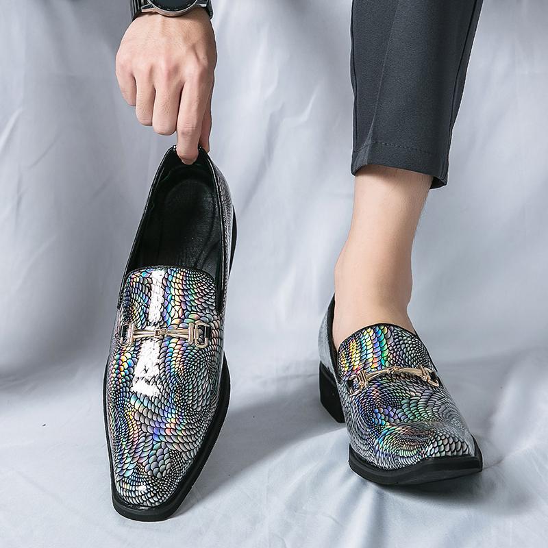 2026 spring plus size british style pointed toe leather shoes men's casual trendy lace-up formal wed 4