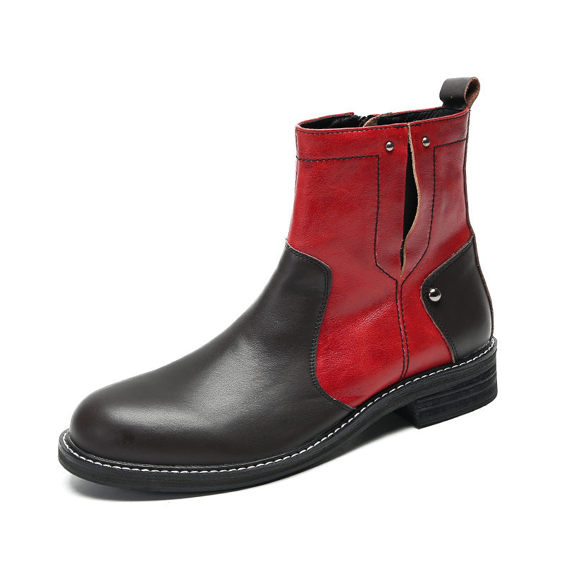 Cowhide Martin boots men's shoes 2023 new boots autumn and winter British style autumn and winter cotton shoes 2023 velvet short boots