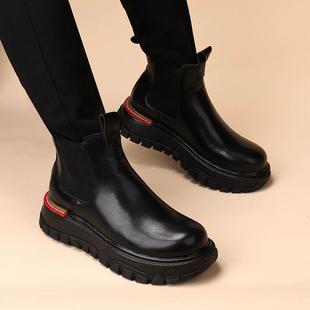 Men's Martin Boots, Height Increasing, Thick Sole