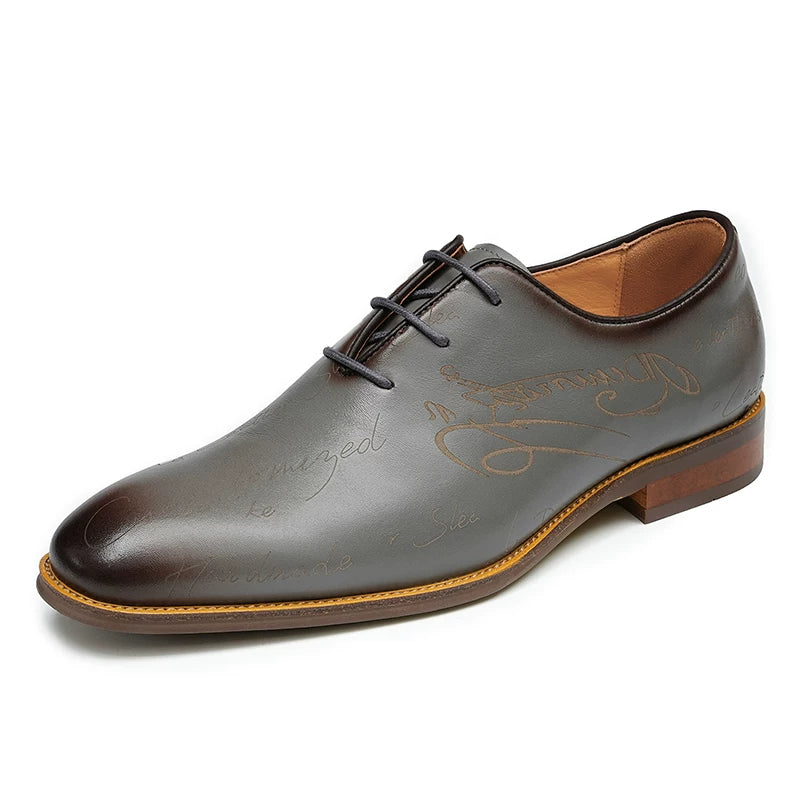 Men's White Genuine Leather Oxford Shoes, Business, Formal