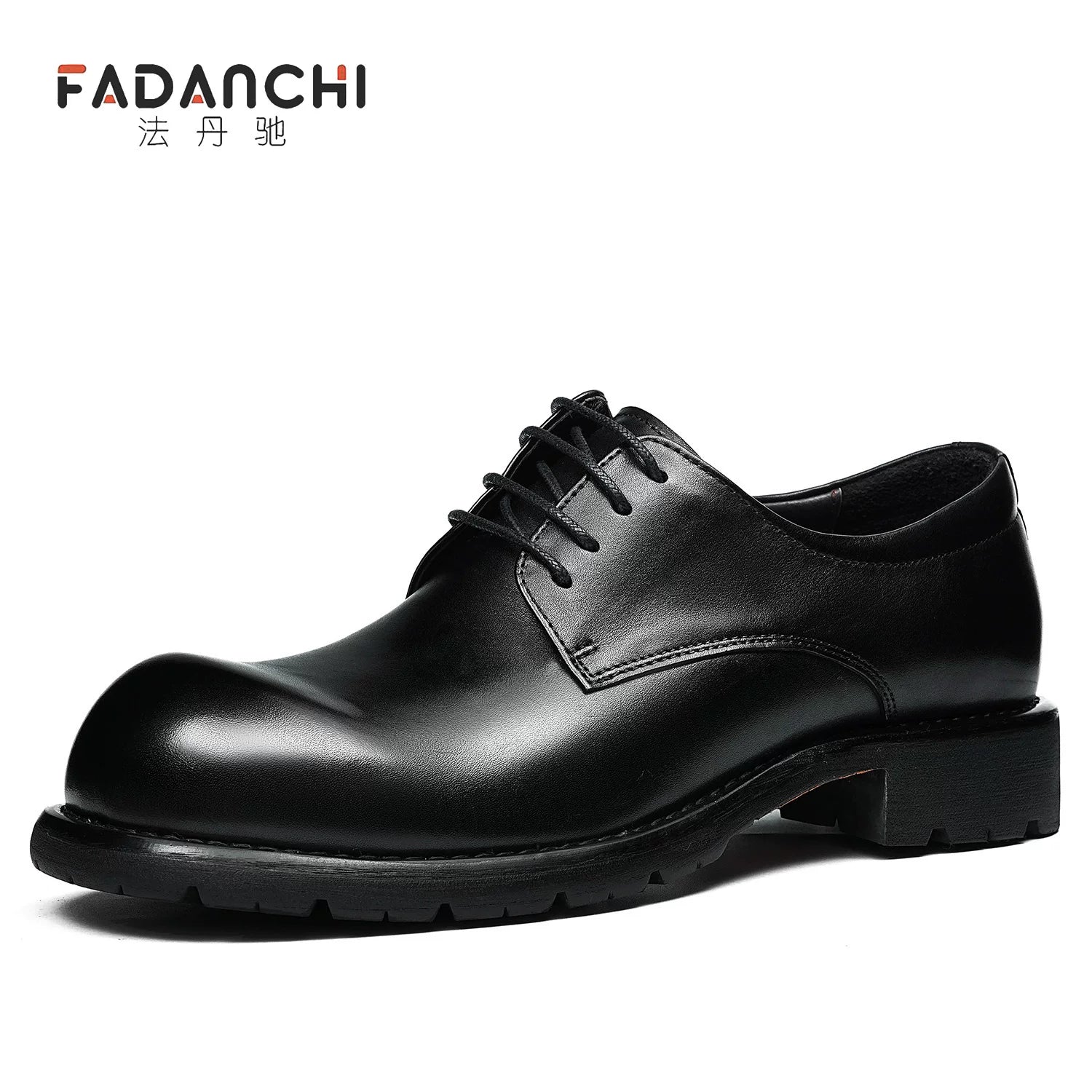 Men's Genuine Leather Derby Shoes, Round Toe