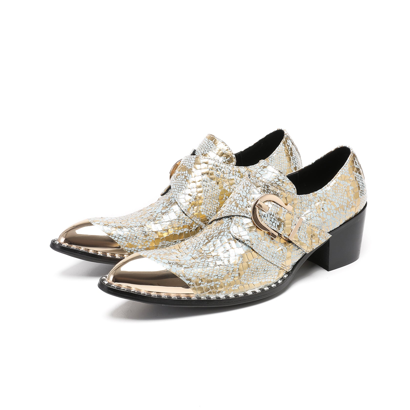 Men's Silver Leather Derby Formal Shoes – Pointed Toe, Business