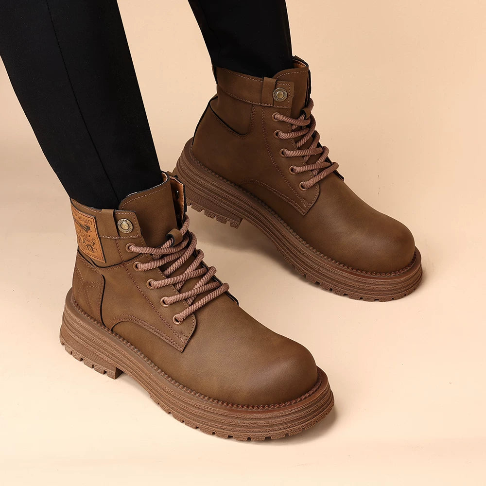Men's Martin Boots, Height Increasing, Thick Sole