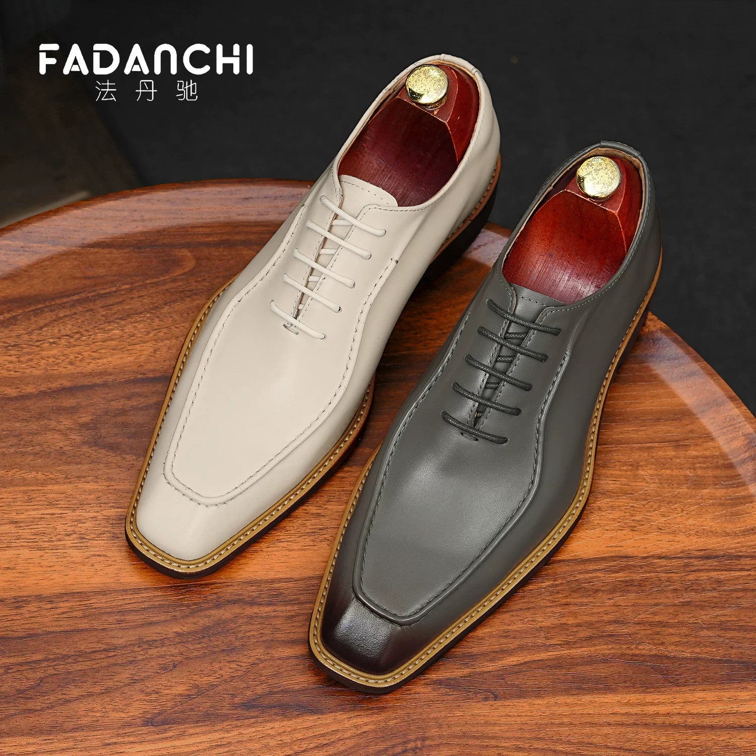 Men's White Genuine Leather Oxford Shoes, Business, Formal