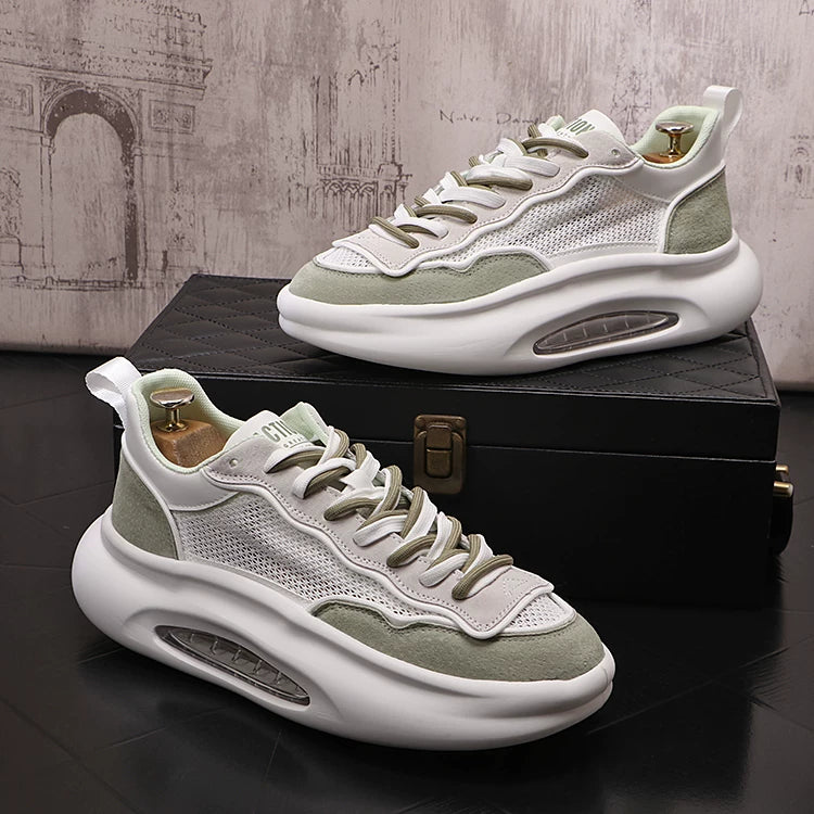 Men's Breathable Mesh Cut-Out Air-Cushion Lightweight Dad Sneakers Athletic Casual Summer