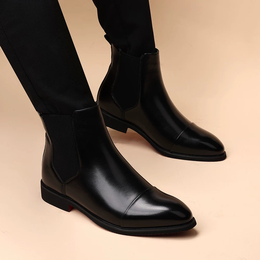 Men's Martin Boots, Height Increasing, Pointed Toe
