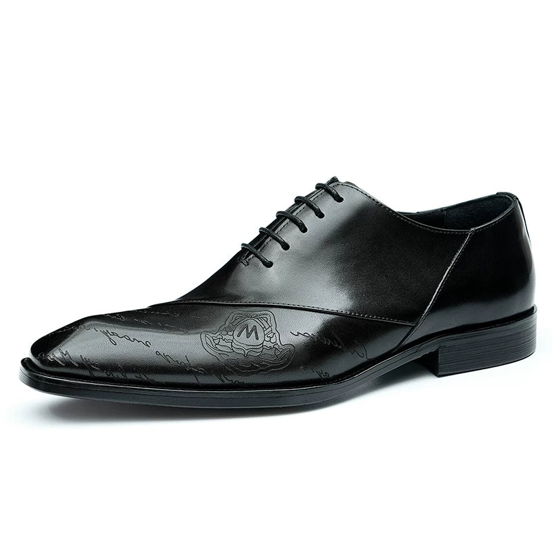 Men's Genuine Leather Leather Shoes, Pointed Toe, British Style