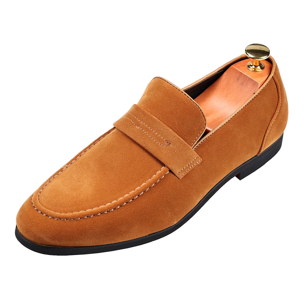 Men's Suede Loafers, Height Increasing, Pointed Toe
