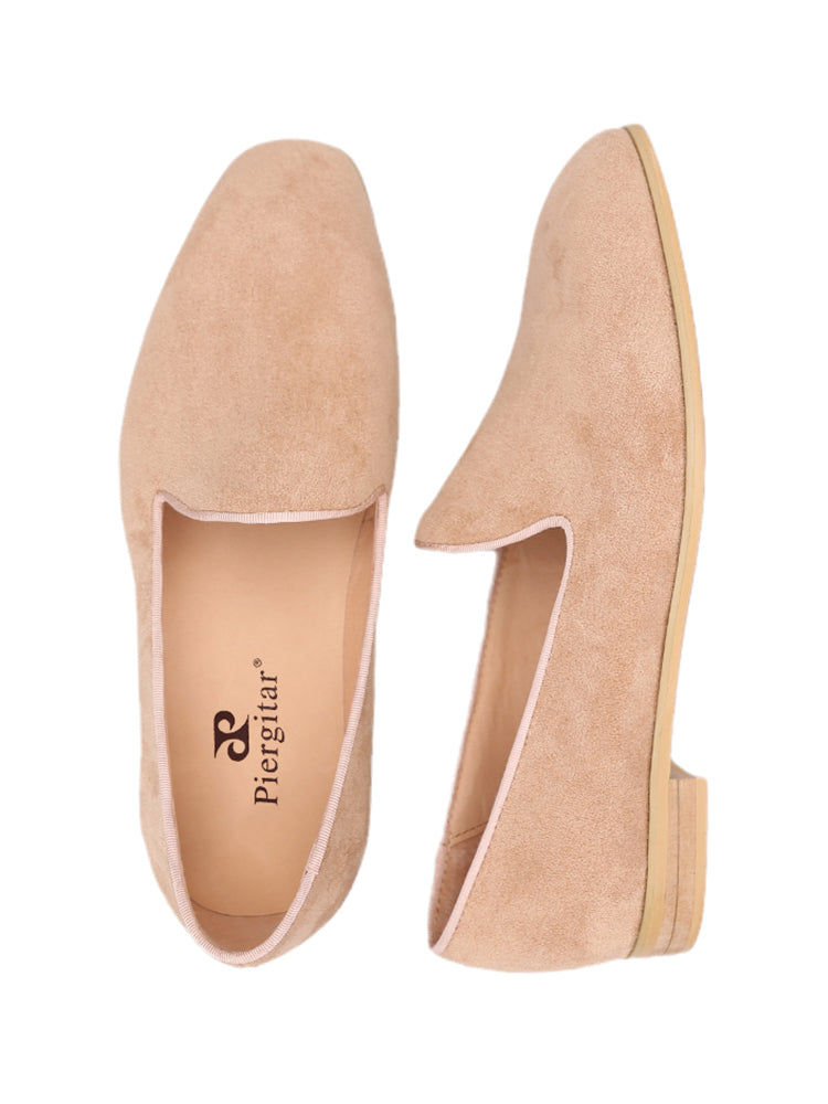 Summer style light khaki suede slip-on men's loafers British casual style suede loafers
