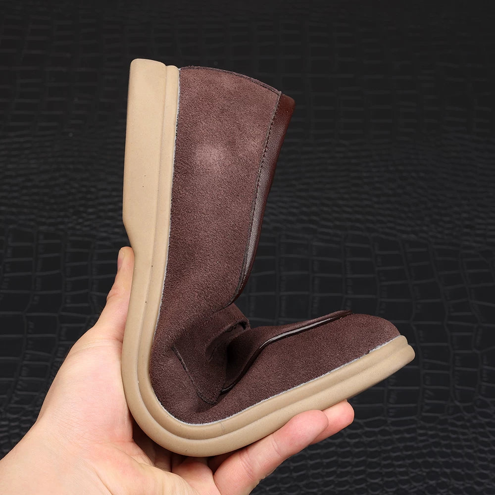 Men's Genuine Leather Loafers, Suede, Slip-On