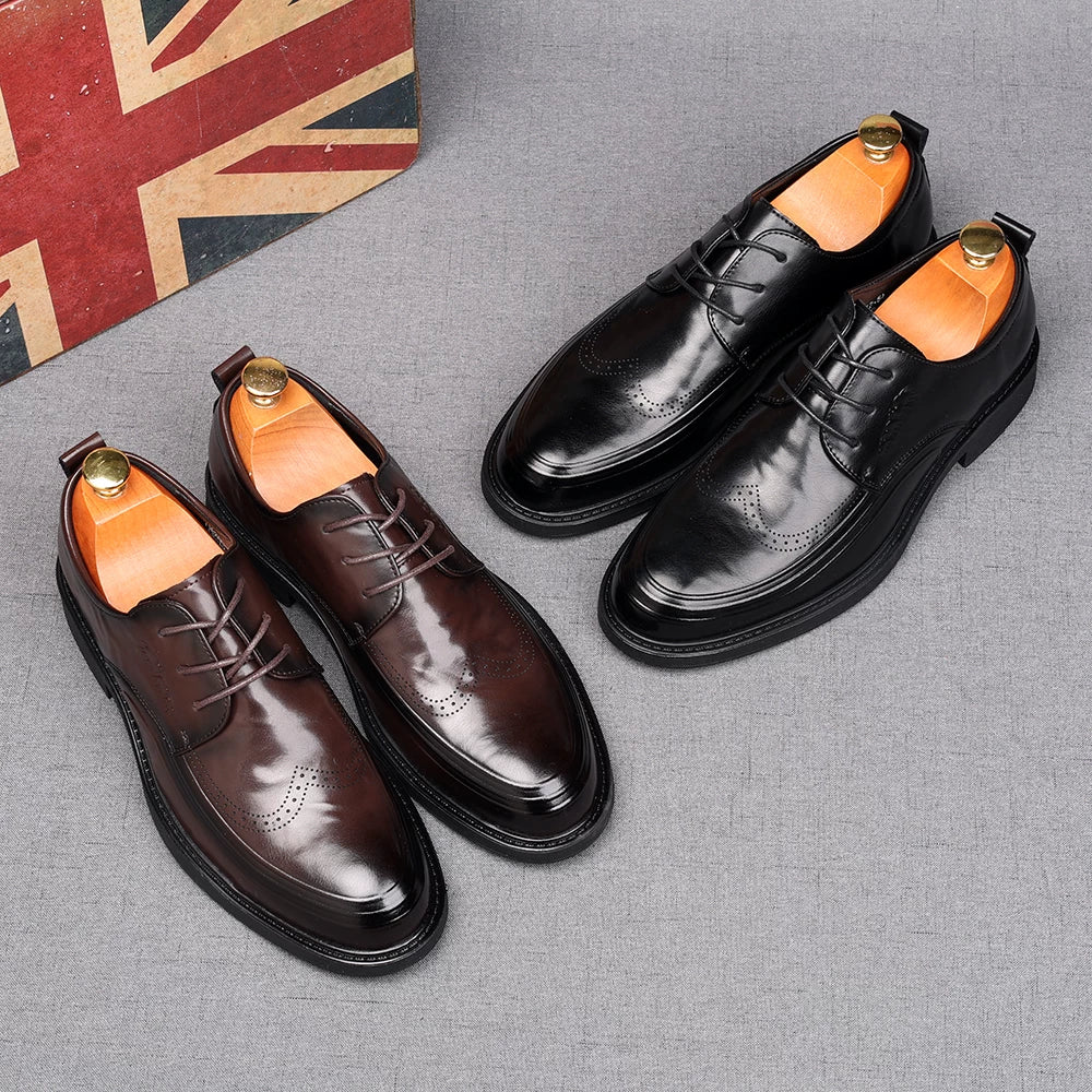 Men's Derby Shoes, Height Increasing, British Style