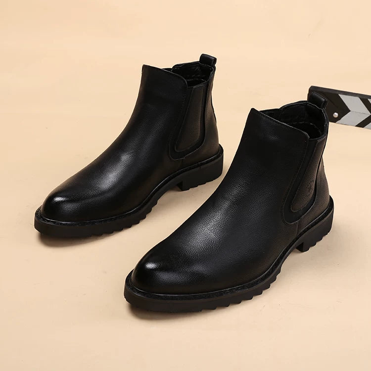 Men's Martin Boots, Height Increasing, Pointed Toe