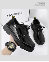 Glossy leather shoes for men, formal business british derby shoes, autum big toe casualtrendy shoes,