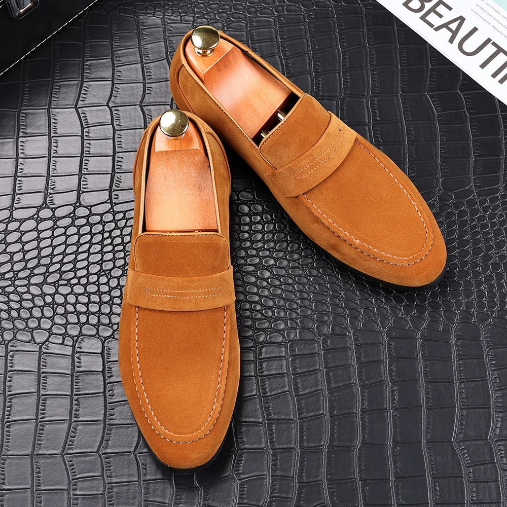 Men's Suede Loafers, Height Increasing, Slip-On