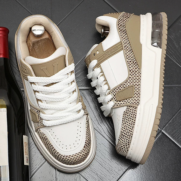 Men's 2026 New Height-Increasing Platform Breathable Low-Top Casual Skate Shoes