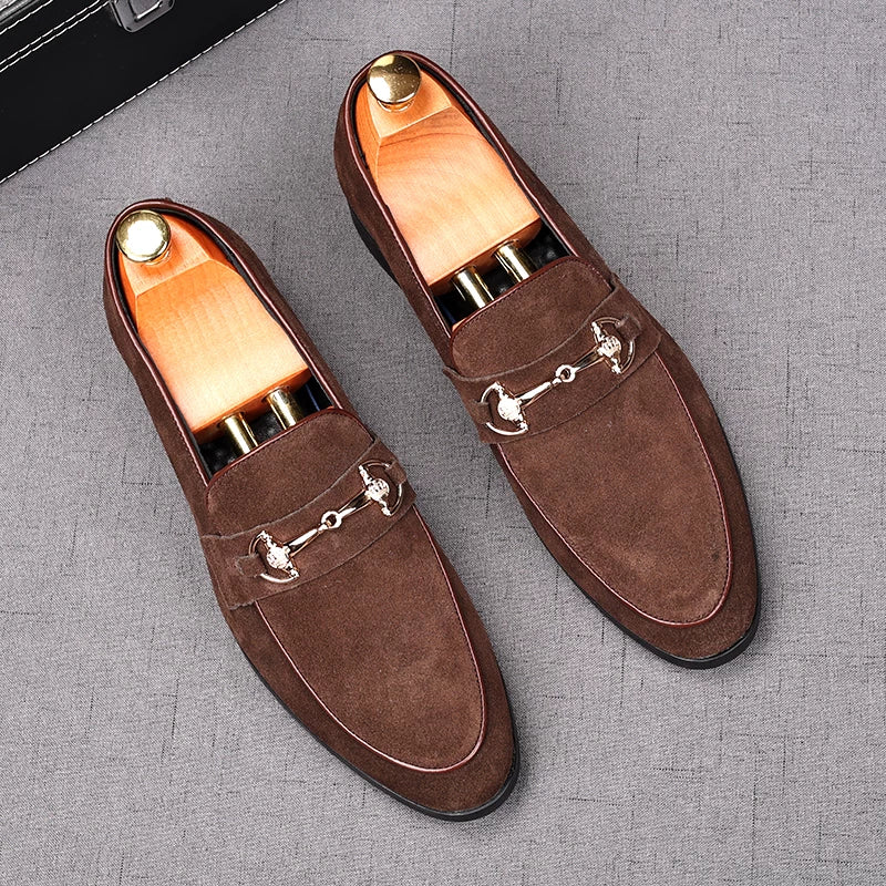 Men's Genuine Leather Loafers, Height Increasing, Slip-On