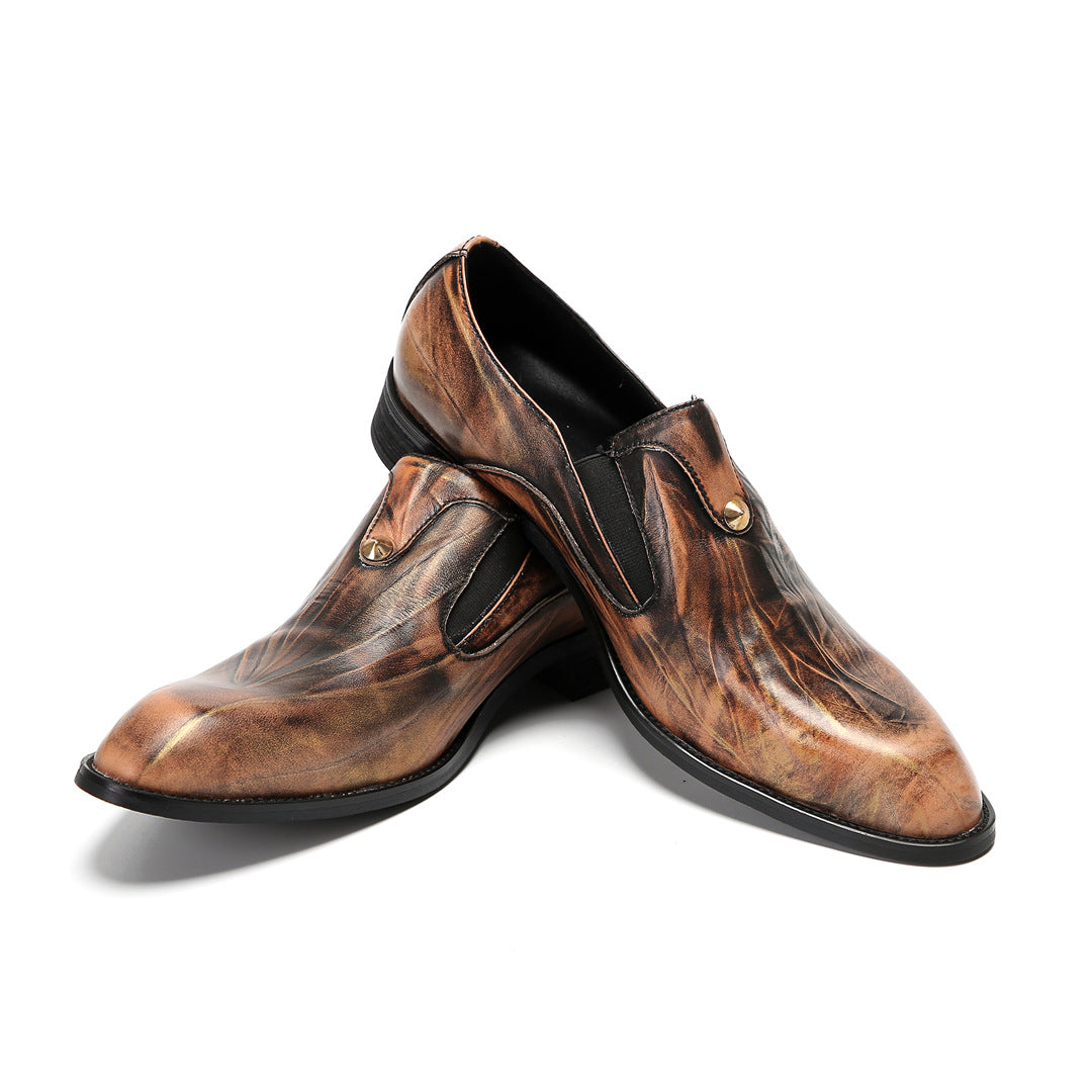 Men's Leather Dress Shoes – Pointed Toe, Crocodile Pattern