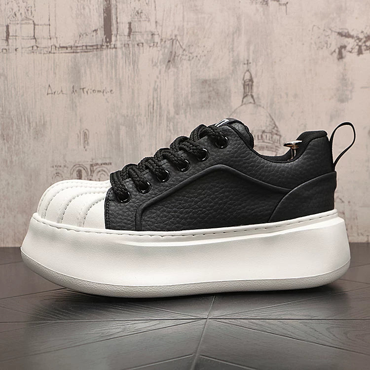 Men's Platform Height-Increasing White Lightweight Shell-Toe Mules Athletic Casual 2026 New