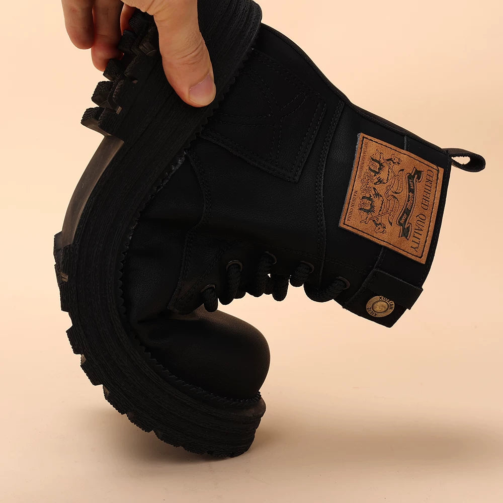 Men's Martin Boots, Height Increasing, Thick Sole