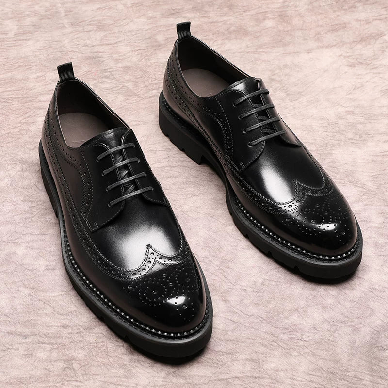 Men's Derby Shoes, Thick Sole, British Style