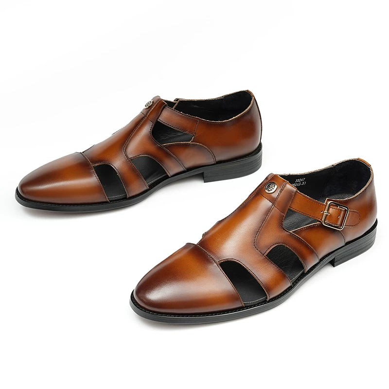 Men's Genuine Leather Sandals, Breathable
