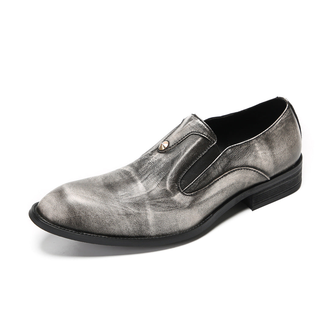 European and American men's shoes British glove loafers genuine leather men's business casual leather shoes lazy people pedal pointed leather shoes