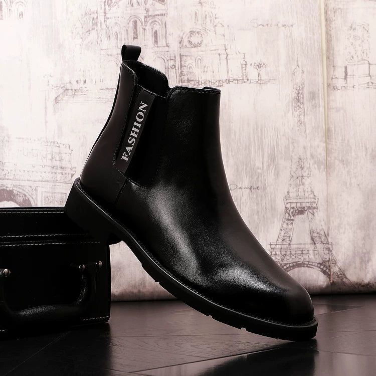 Men's British-Style Fleece-Lined Warm Trendy Martin Boots Winter