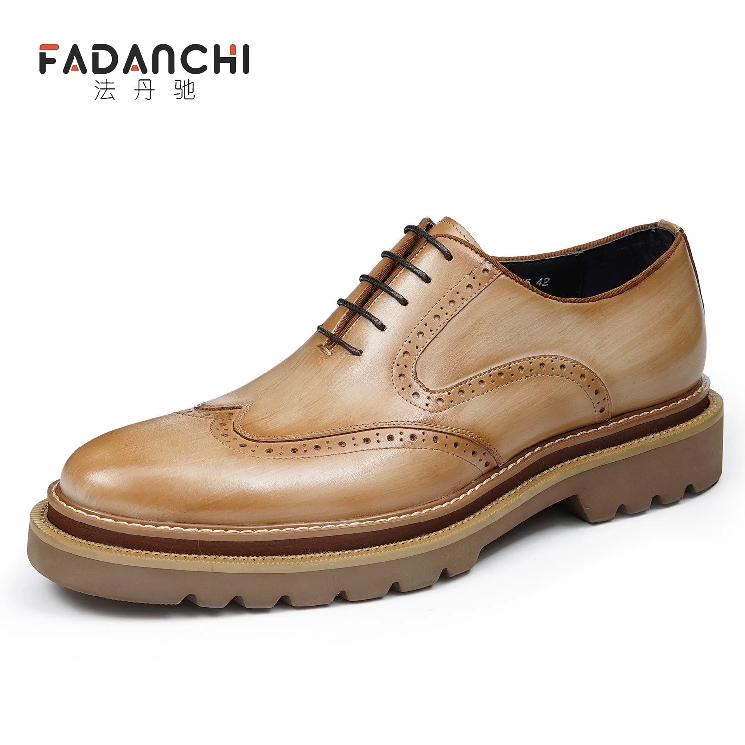 Men's Genuine Leather Leather Shoes, Height Increasing, Thick Sole