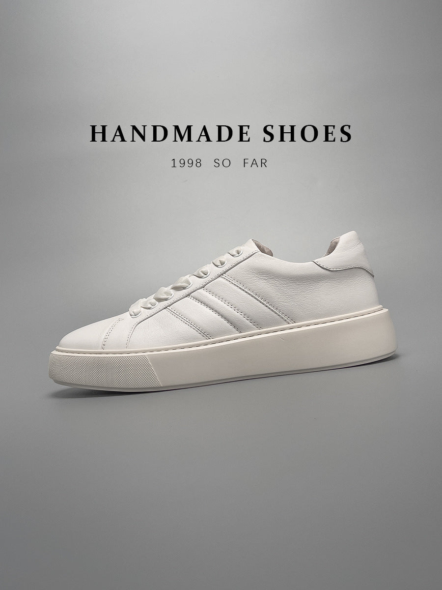 European station guangzhou handmade skate shoes men's new casual shoes chunky sole lightweight breathable versatile high-end white sneakers men's footwear