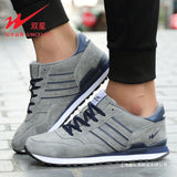 Men's fashionable leather sneakers: breathable, versatile, comfortable flat running shoes for spring and autumn