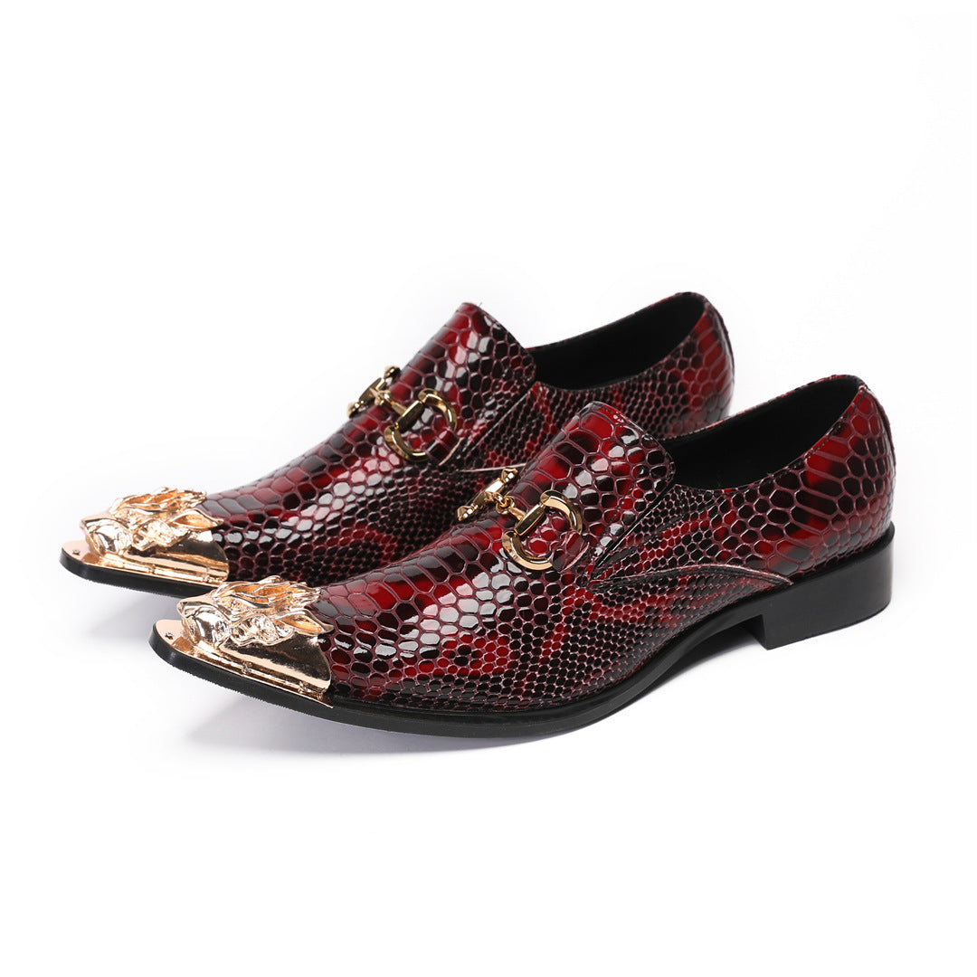 Men's Red Leather Dress Shoes – Business, Wedding – Style 23