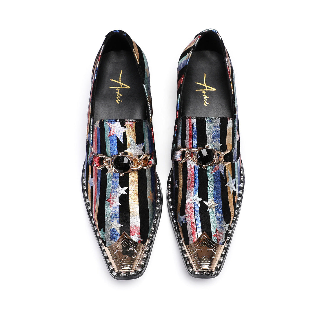 Brock engraved men's shoes color pointed British men's heightening shoes business casual high heels formal leather shoes men