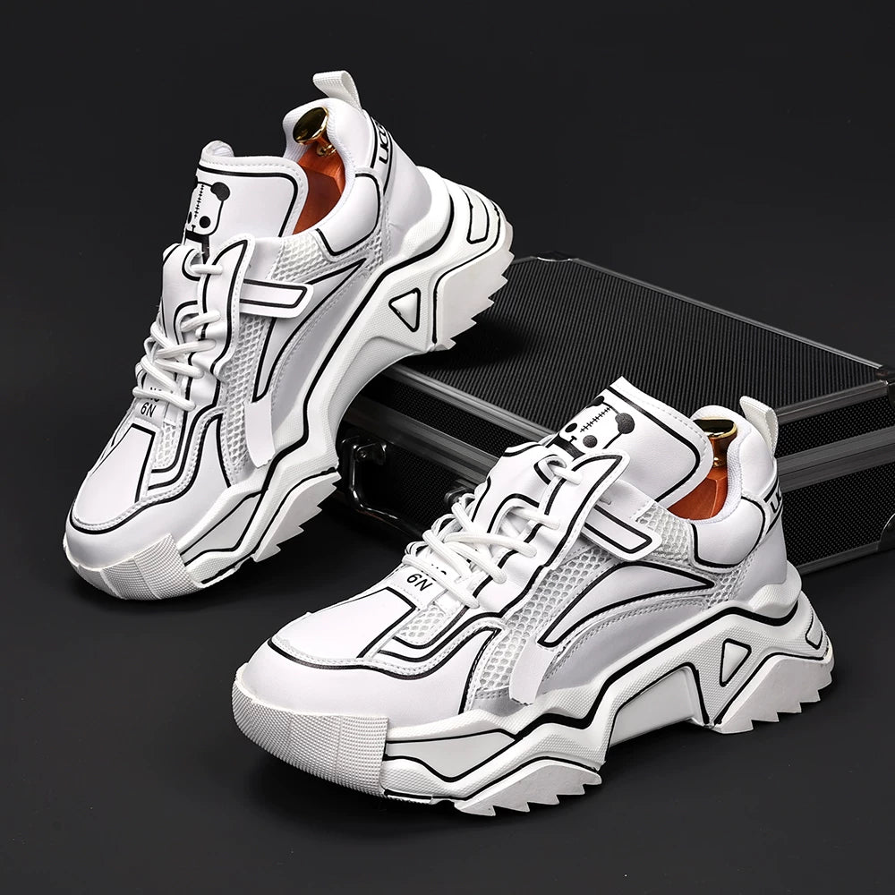 Men's Chunky Sneakers, Height Increasing, Thick Sole