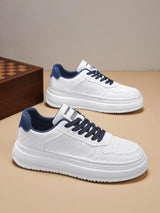 Men's 2026 new winter versatile trendy retro genuine leather white sneakers chunky sole height increasing athletic casual streetwear shoes