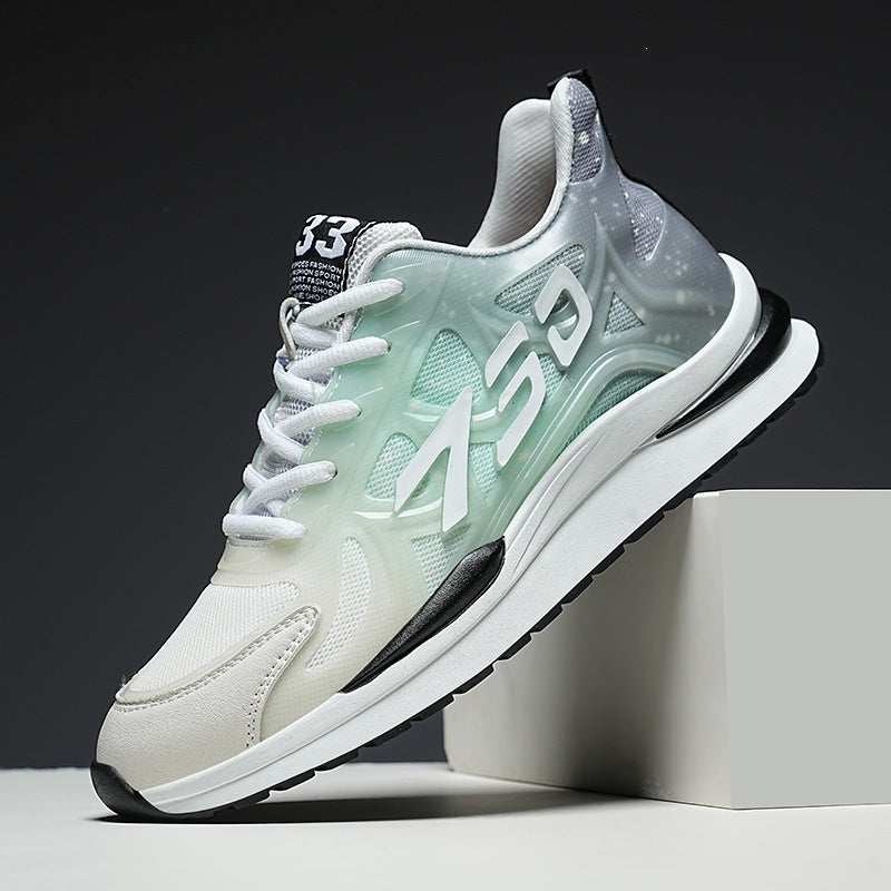2025 new men's athletic casual shoes - 6cm hidden heel, outdoor sneakers, men's gradient color trendy small size shoes 1