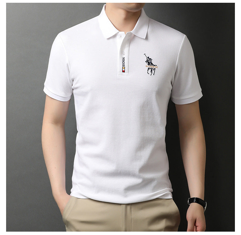 2024 summer New Polo Shirt Men's Business Gentleman Embroidered Lapel Breathable Short-Sleeved T-shirt Men's Wholesale