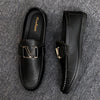 New youth round head driving men's one-footed loafers Doudou small leather shoes casual British formal wear sports handmade