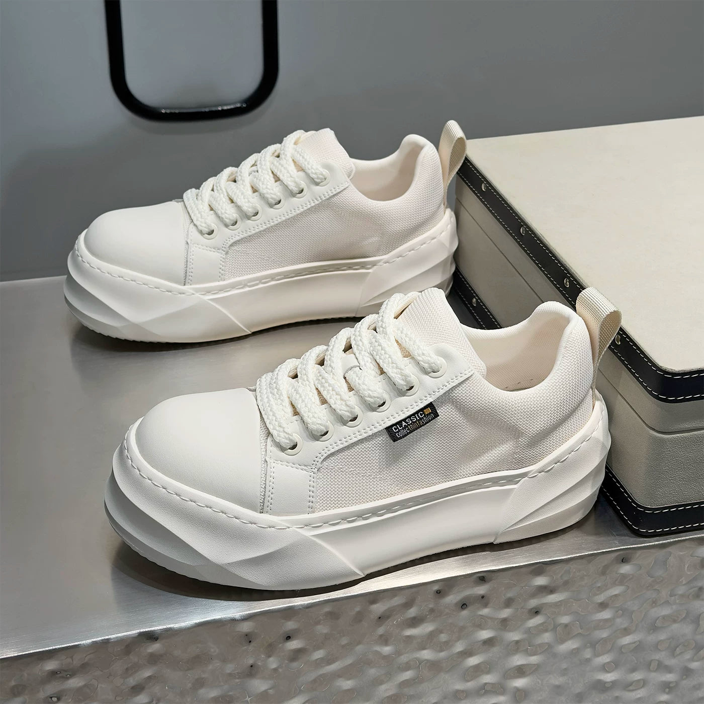 Men's Height-Increasing Platform Breathable Low-Top Big-Toe Canvas Shoes New