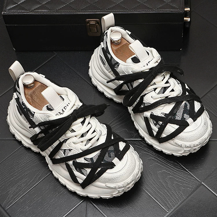 Men's 2026 Spring New Platform Lace-Up Low-Top Retro Dad Shoes