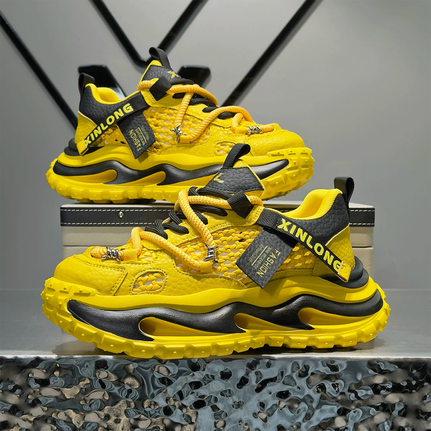 Men's Height-Increasing Platform Breathable Cut-Out Trendy Clogs Summer