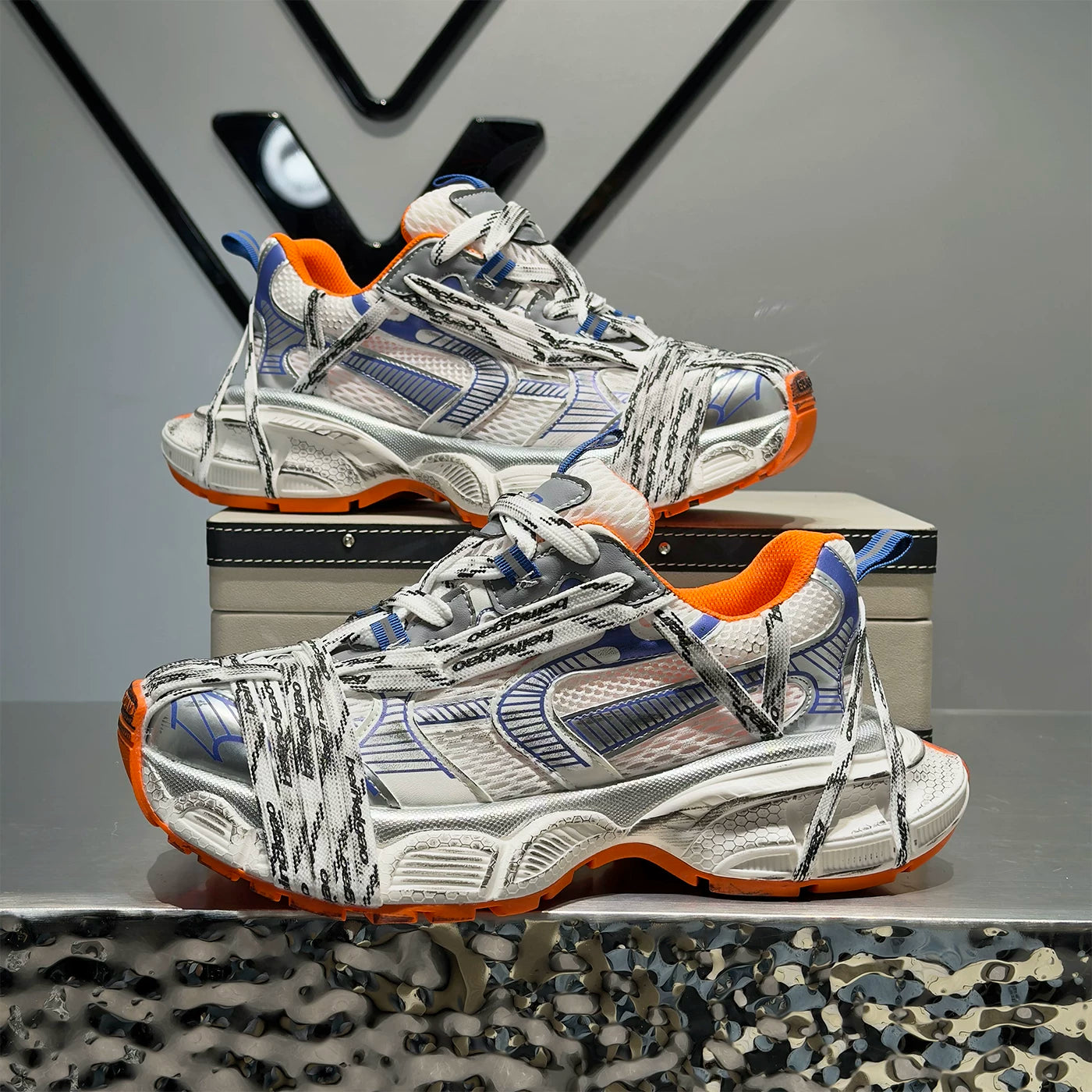Men's Height-Increasing Platform Breathable Mesh Chunky Dad Sneakers 2026 Summer New