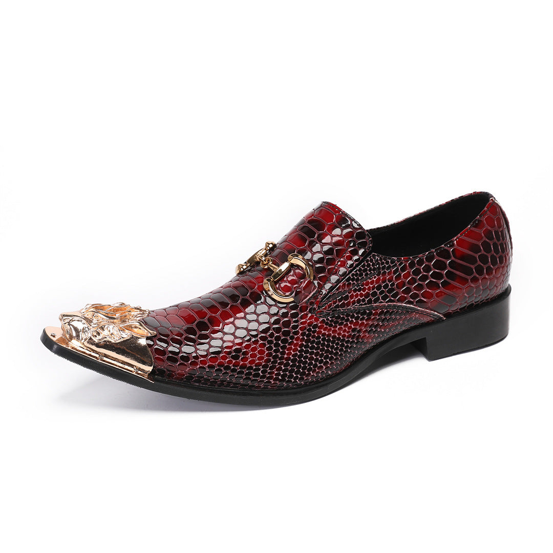 Men's Red Leather Dress Shoes – Business, Wedding – Style 23