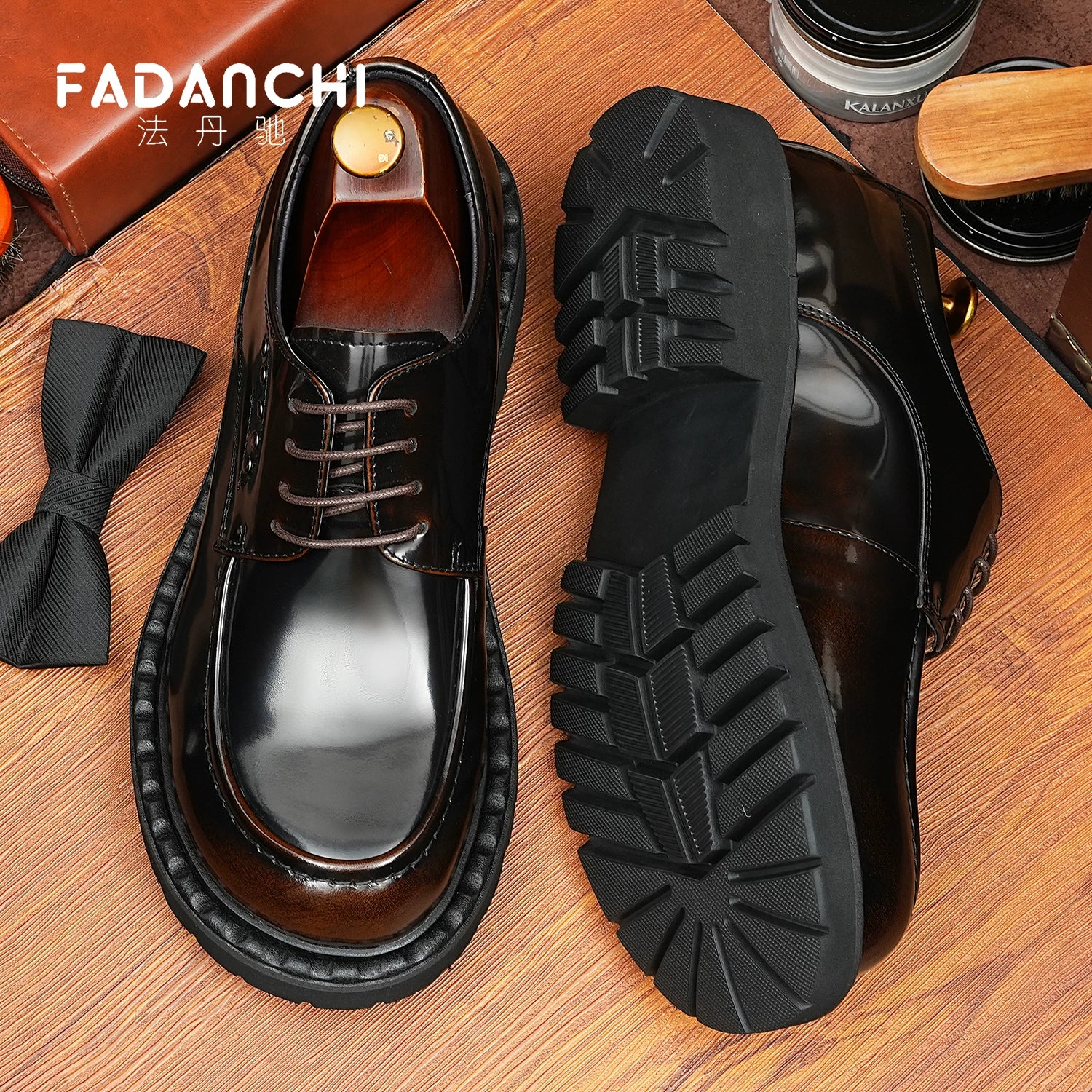 Men's Derby Shoes, Glossy, Business