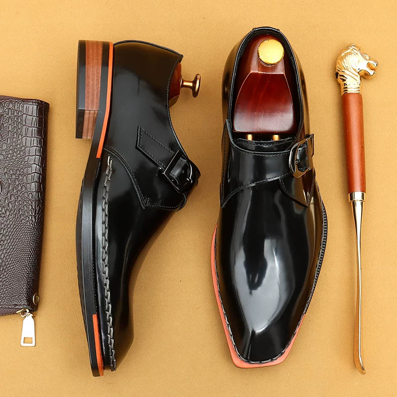 Men's Genuine Leather Leather Shoes, Patent Leather, Slip-On