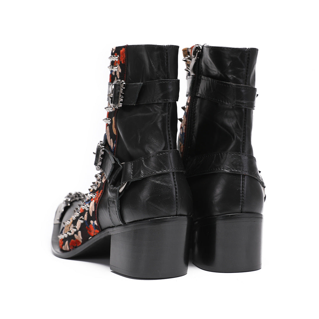 British Martin boots foreign trade single men's zipper tooling boots wear-resistant Brock Chelsea retro trend cowboy boots