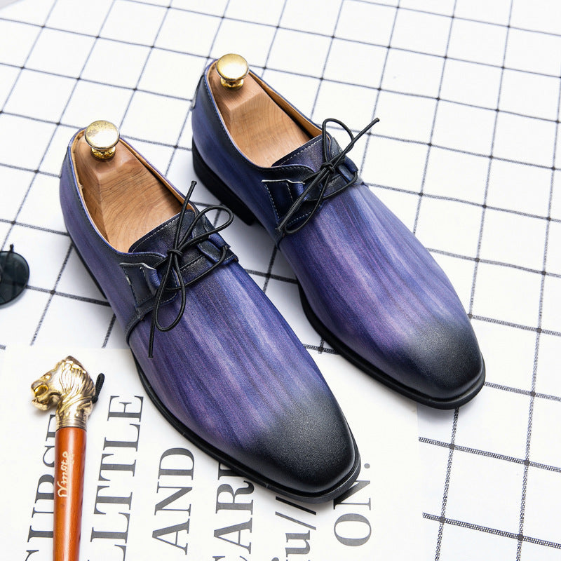 Men's Brown Leather Formal Shoes, Business, British Style, Style 6071