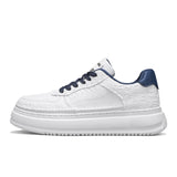 Men's 2026 new winter versatile trendy retro genuine leather white sneakers chunky sole height increasing athletic casual streetwear shoes