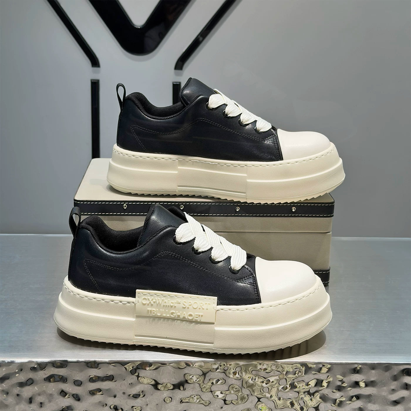 Men's Height-Increasing Platform Minimalist Trendy White Sneakers 2026 New